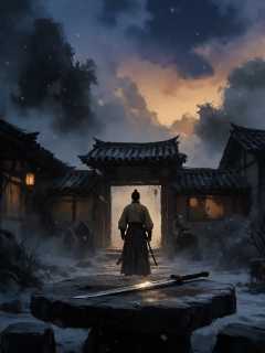 霜降日，柳七娘把半截断刀搁在十里亭石桌上